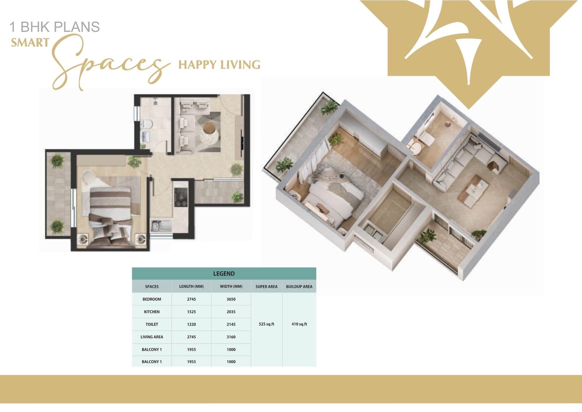 1 BHK - Option A