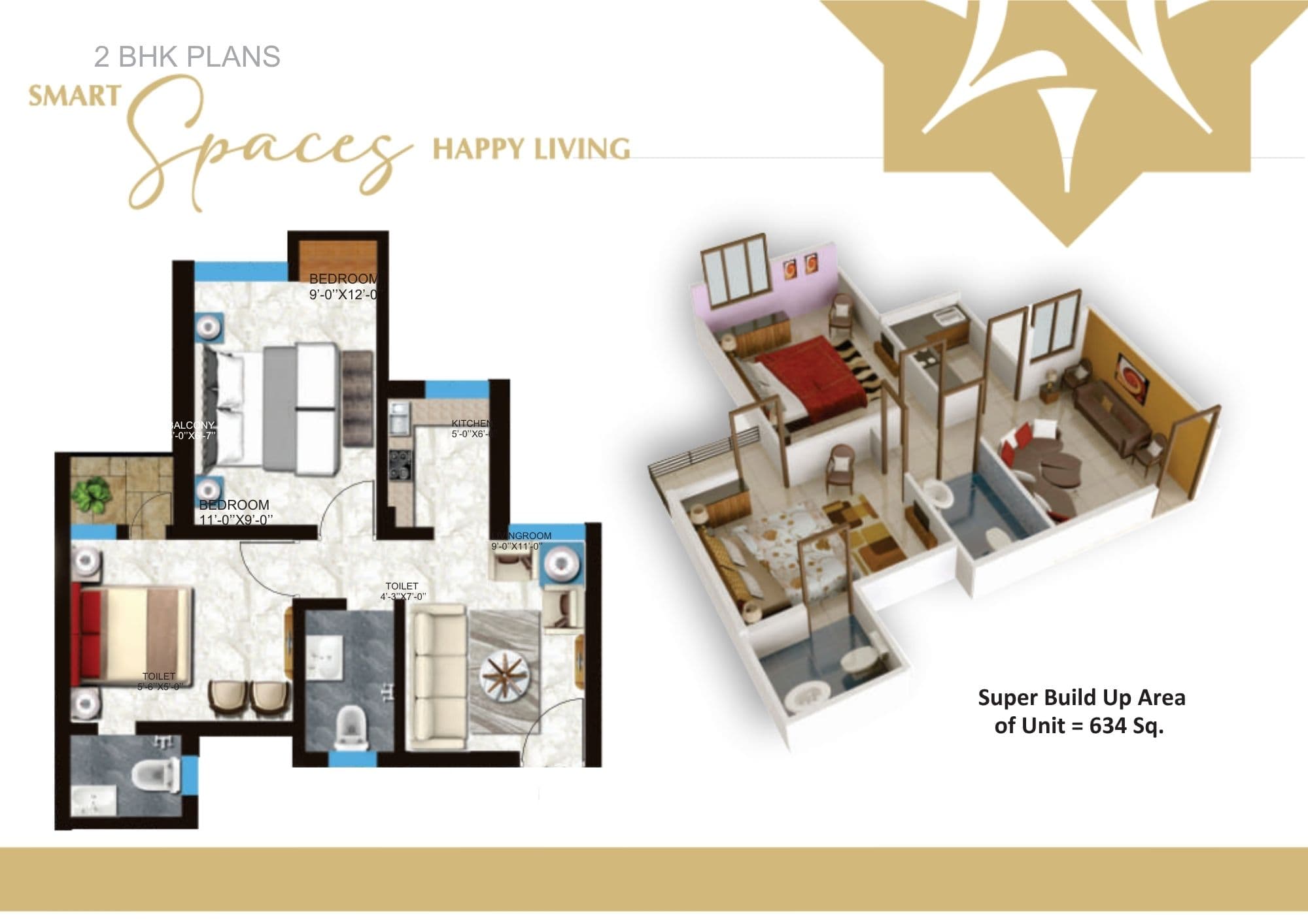 2 BHK Unit Layout